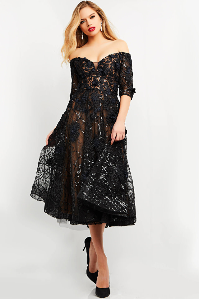 JOVANI JOVANI OFF THE SHOULDER LACE DRESSES