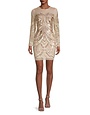 AIDAN MATTOX AIDAN MATTOX LONG SLEEVE BEADED DRESSSES