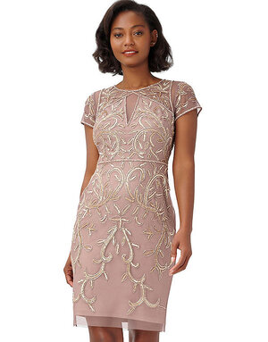 ADRIANNA PAPELL ADRIANNA PAPELL SHORT CUT OUT BEADED SHEATH DRESSES