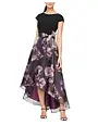 SLNY SLNY SLEEVELESS TIE CHIFFON FLORAL HIGH LOW DRESSES