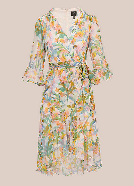 ADRIANNA PAPELL ADRIANNA PAPELL FLORAL FAUX WRAP DRESSES