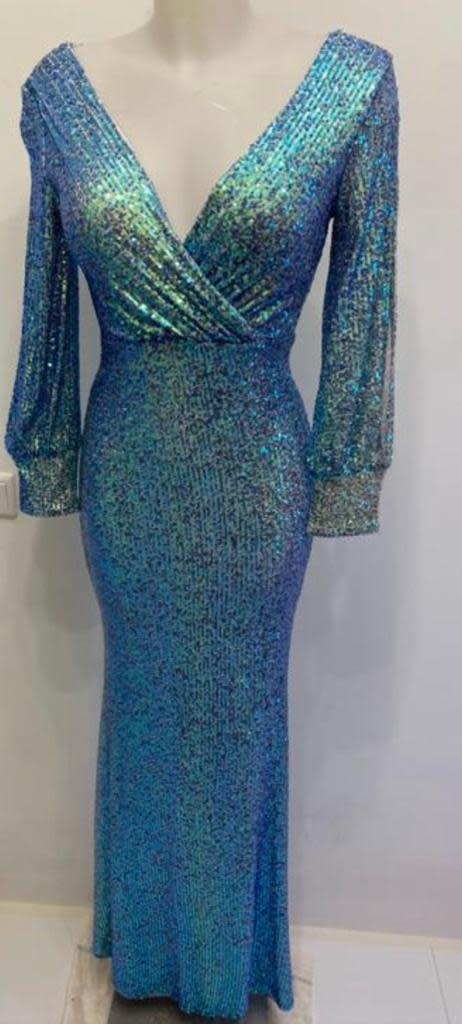 SHNL SHNL LONG SLEEVE ALLOVER SEQUIN GOWNS