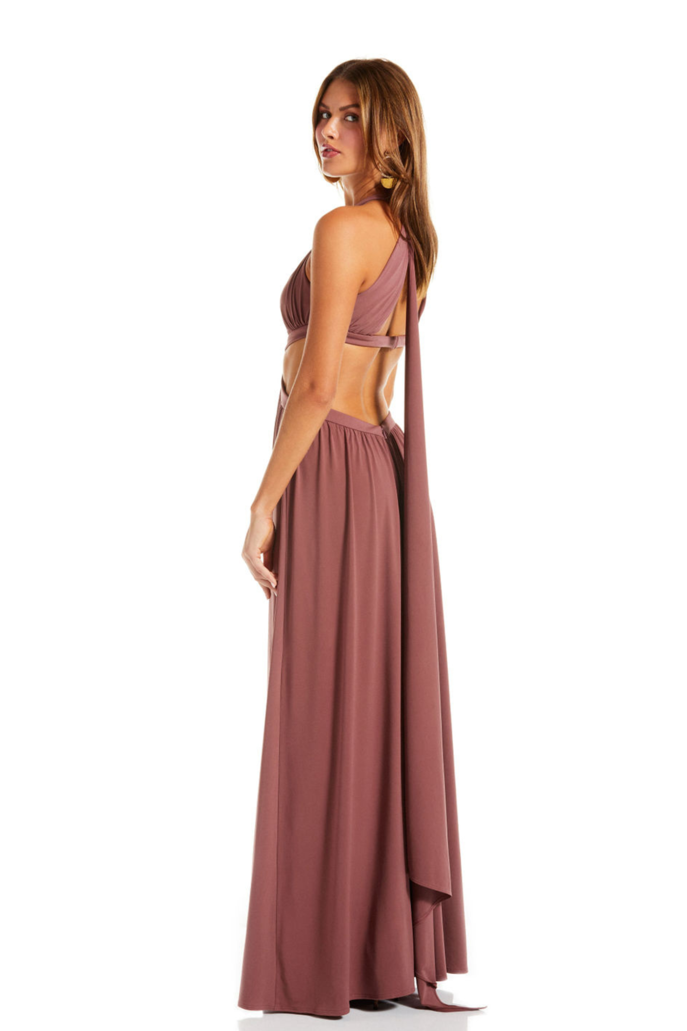 KATIE MAY KATIE MAY TANYA SCULPTURED HALTER CUTOUT GOWN/DRESSES