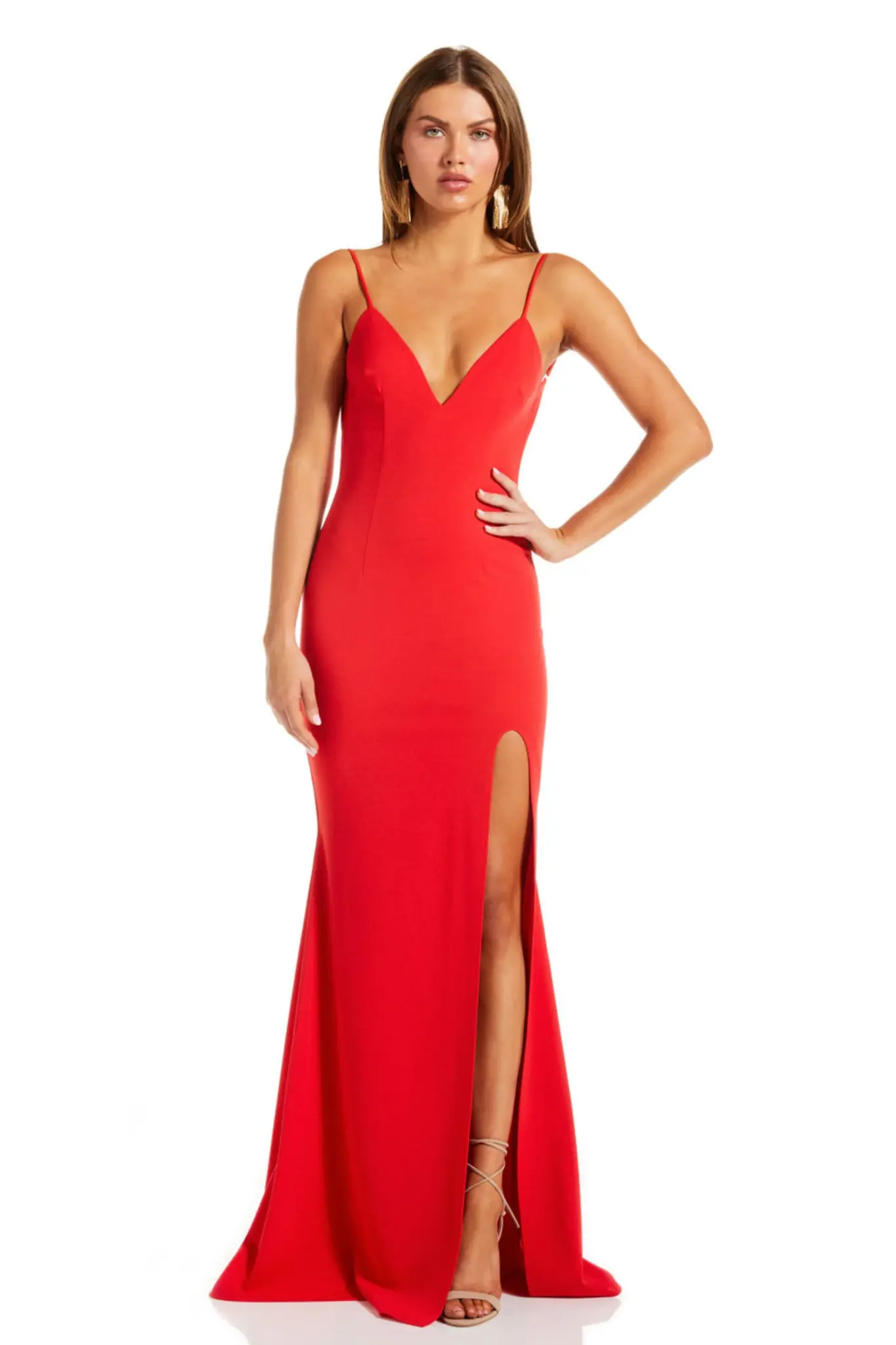 KATIE MAY KATIE MAY LILIANNE DEEP V-NECKLINE  GOWN DRESSES