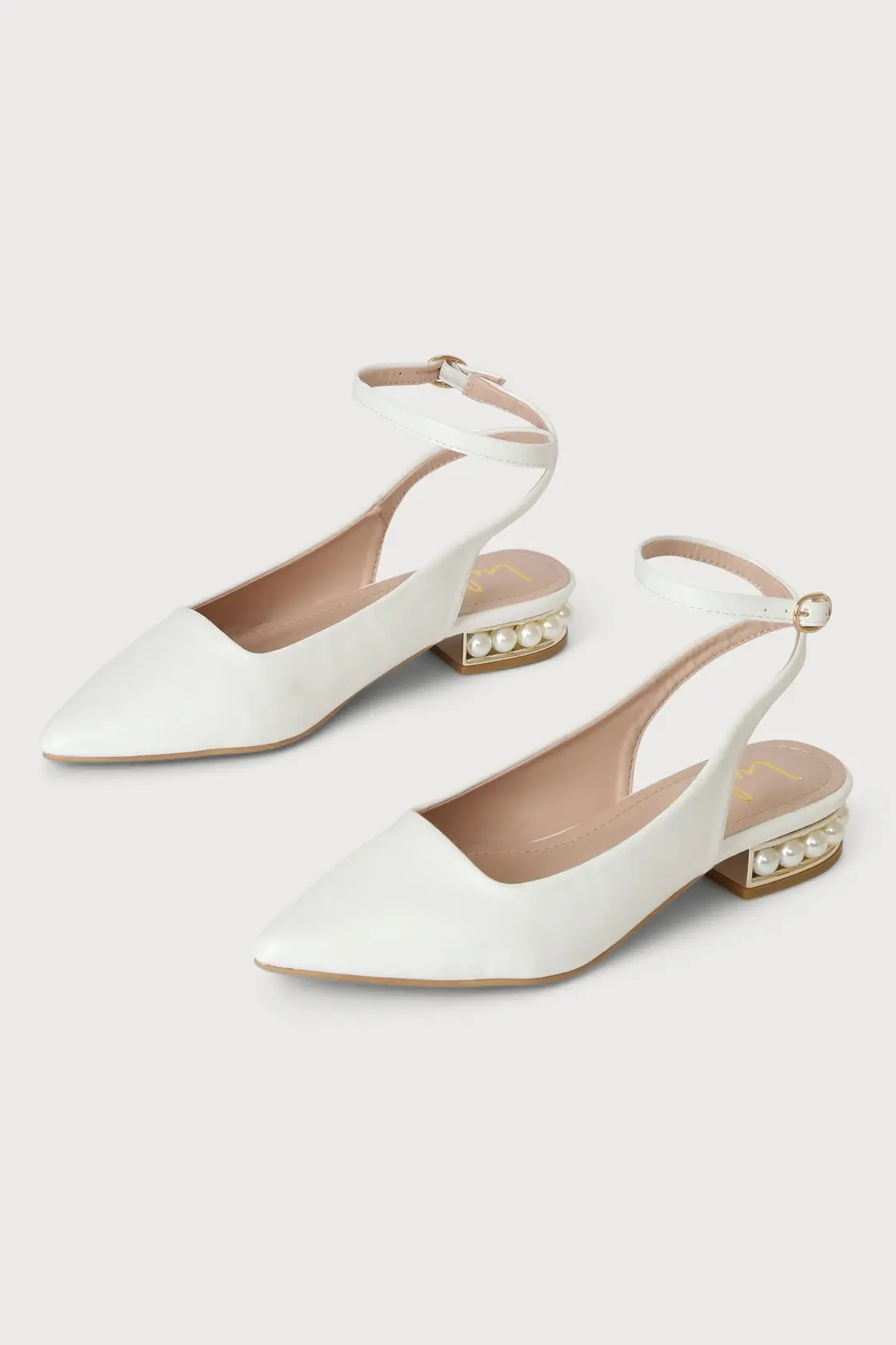 LULUS LULUS FLAYNA SLINGBACK PEARL ANKLE STRAP SHOES