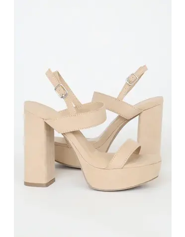 LULUS LULUS ACEE NATURAL SUEDE PLATFORM HEELS 7