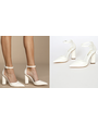 LULUS LULUS SYNGO WHITE PATENT POINTED-TOE ANKLE STRAP PUMPS 7.5