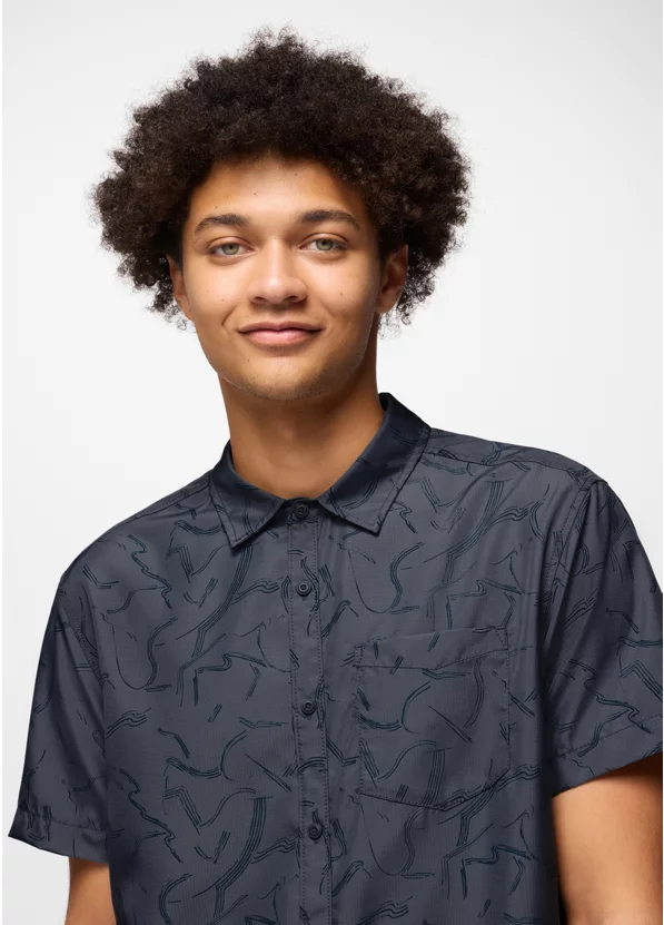 Prana M's Lost Sol Printed Short Sleeve Shirt