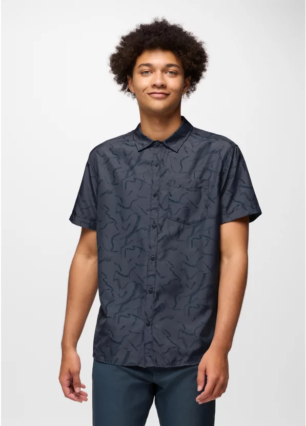 Prana M's Lost Sol Printed Short Sleeve Shirt