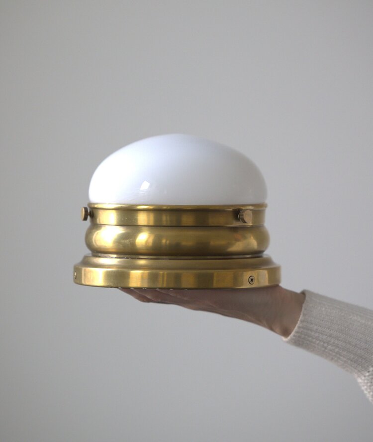 Small Brass Crown Flush Mount