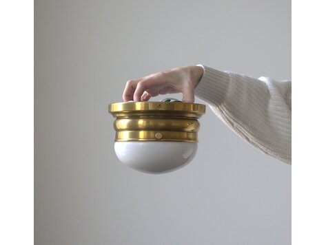 Small Brass Crown Flush Mount