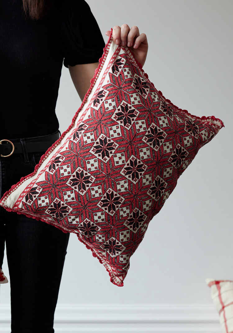 Star European Vintage Textile Pillow