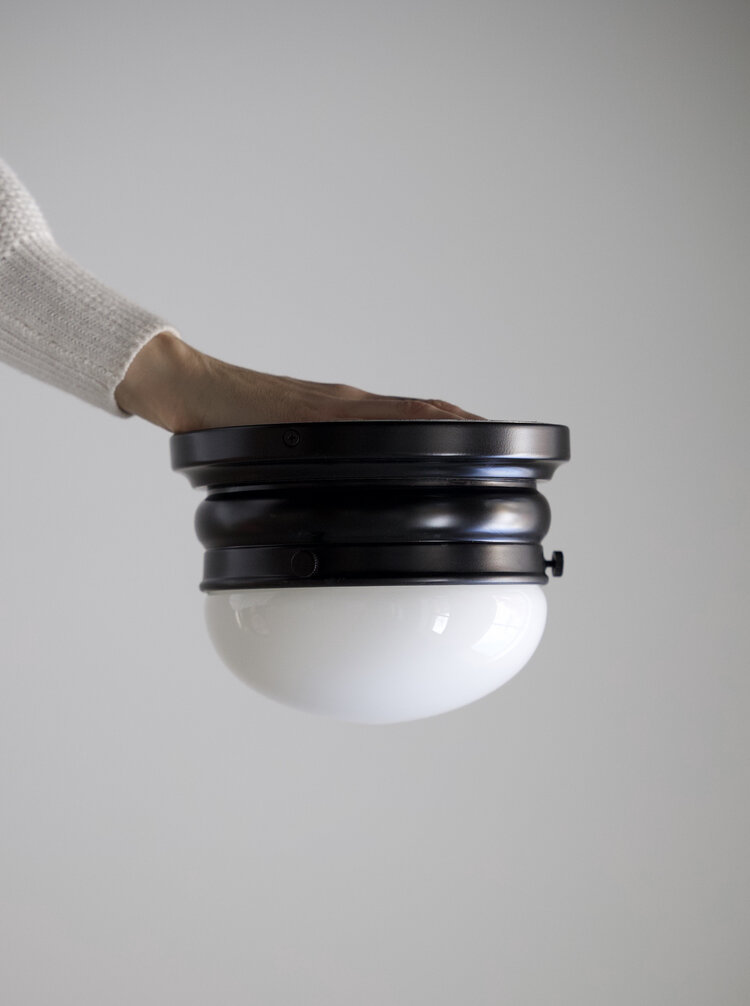 Small Bronze Crown Flush Mount