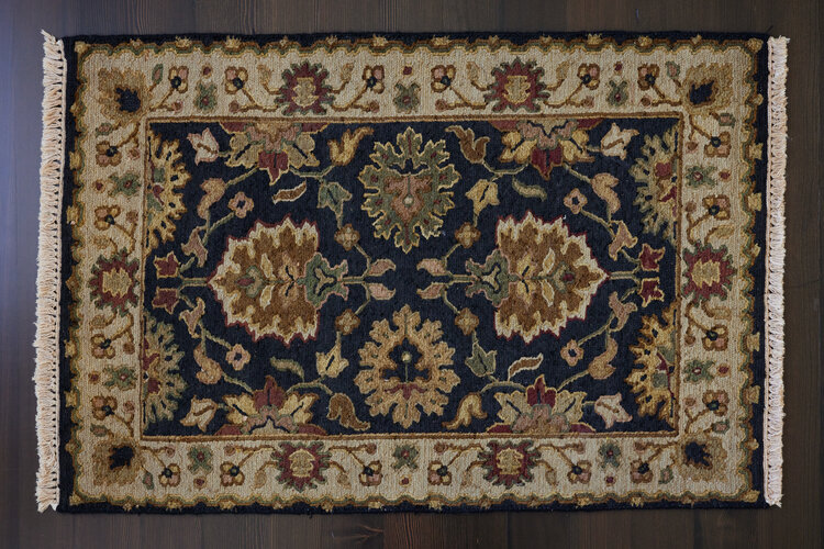 Navy / Gold Multi Rug: 2’ x 3’ - KTY