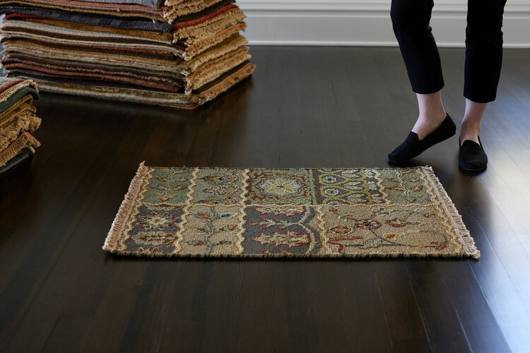 2’ x 3’ Green Patchwork Rug - KTY