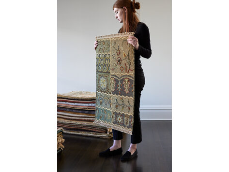 Green Patchwork Rug: 2’ x 3’ - KTY