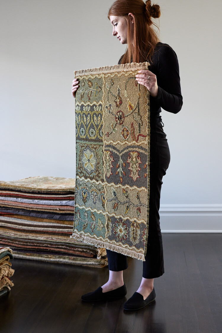 Green Patchwork Rug: 2’ x 3’ - KTY