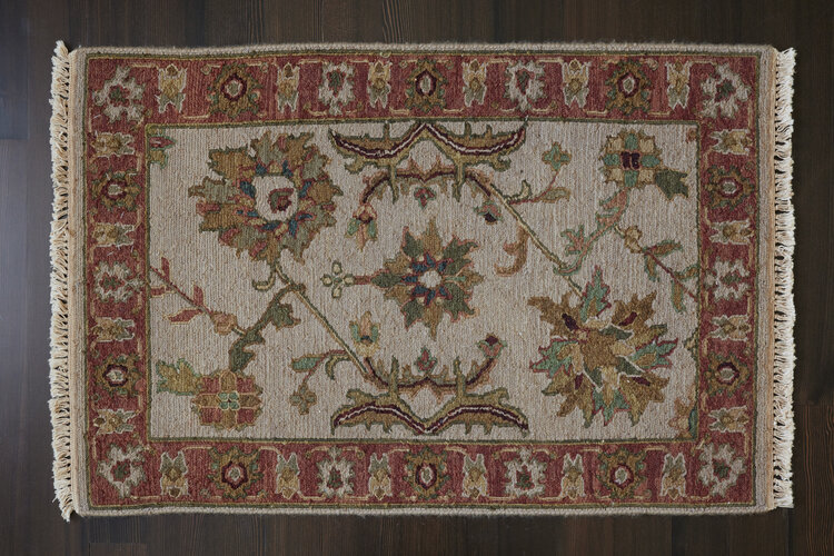 2’ x 3’ Burgundy / Jade Multi Rug - KTY