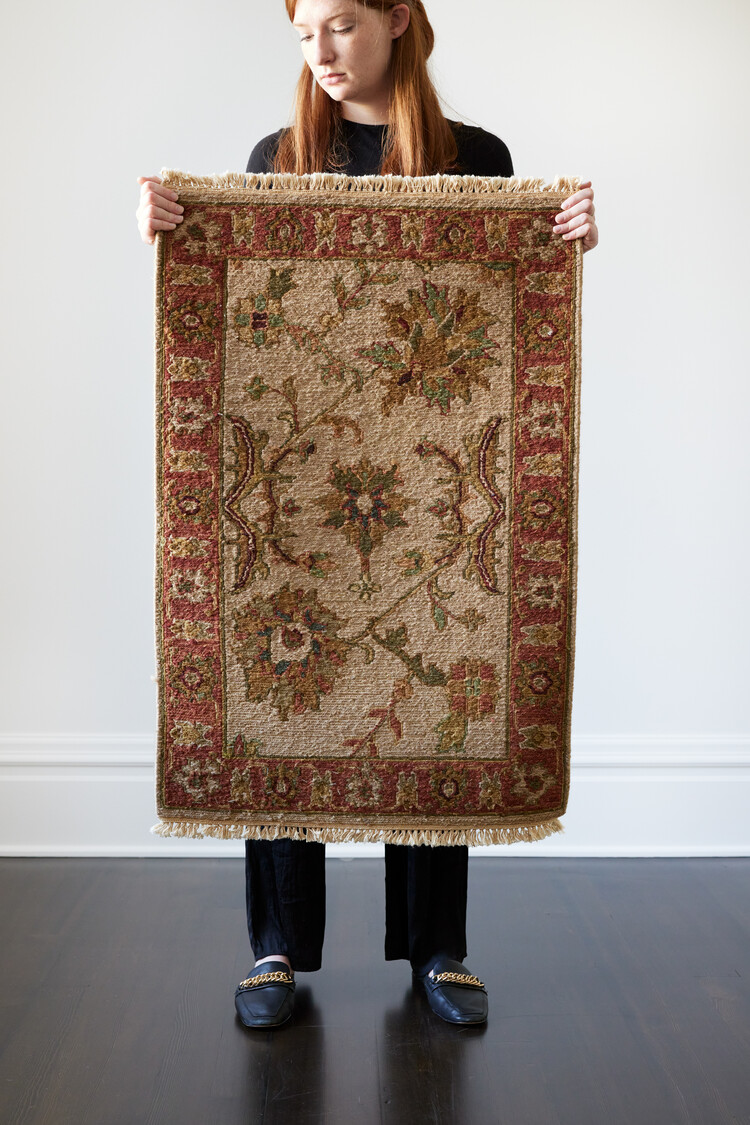 Burgundy / Jade Multi Rug: 2’ x 3’ - KTY