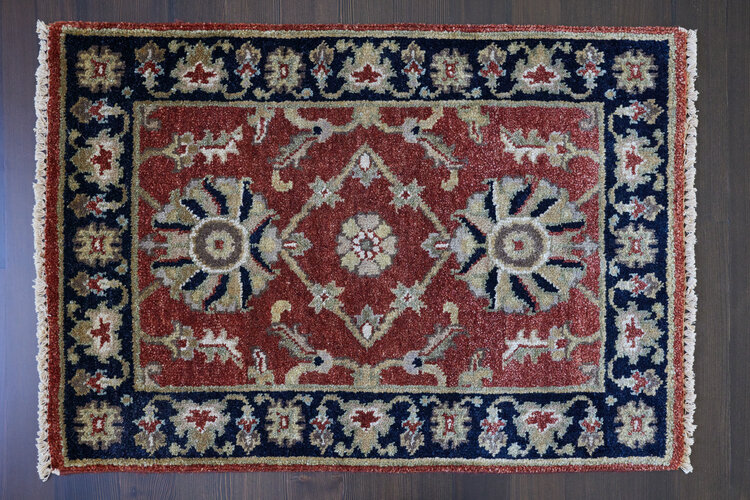 Rust / Black Multi Rug: 2’ x 3’ - KTY