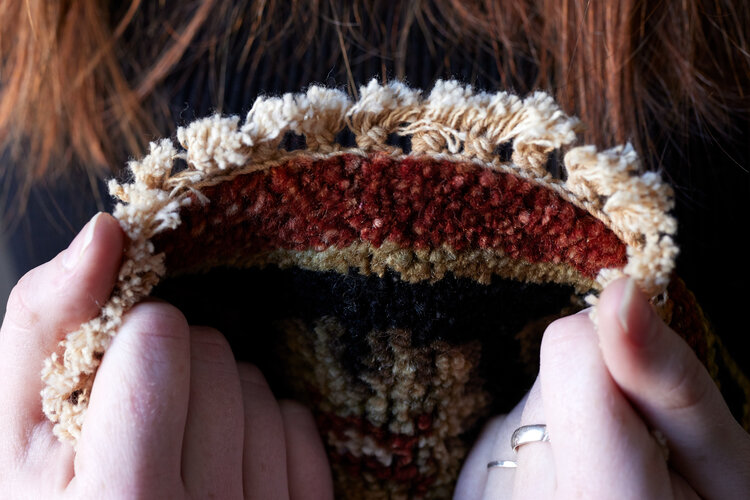 Rust / Black Multi Rug: 2’ x 3’ - KTY