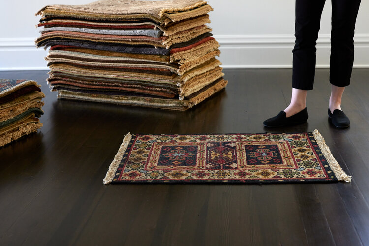 Black / Red Multi Rug