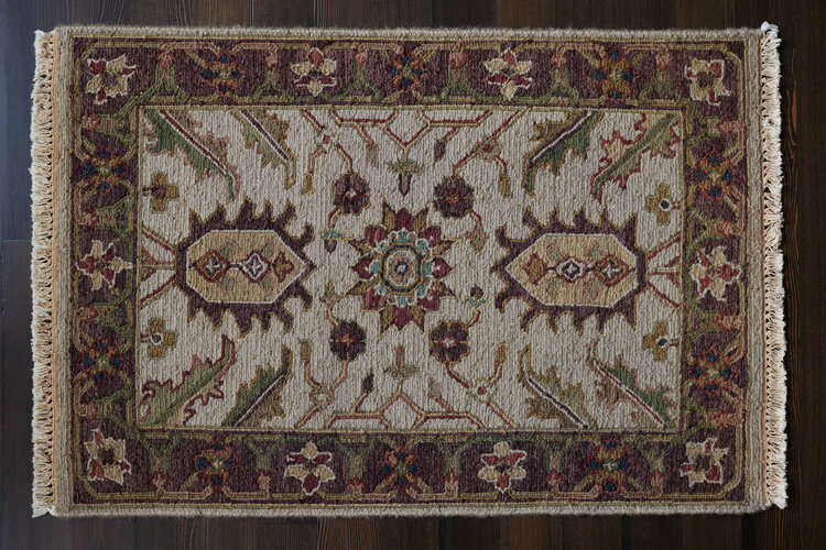 Sage / Wine Rug: 2’ x 3’ - KTY