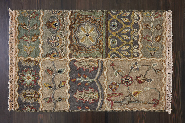 2’ x 3’ Green Patchwork Rug - KTY