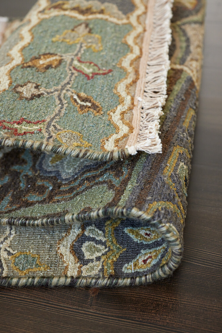 Green Patchwork Rug: 2’ x 3’ - KTY