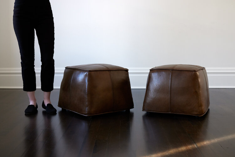 by Hooker Furniture Medium Leather Ottoman