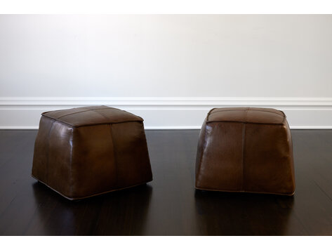 Medium Leather Ottoman