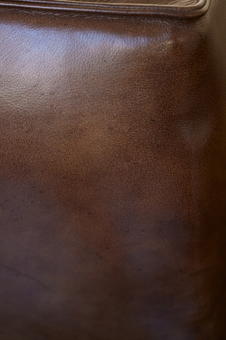 Medium Leather Ottoman