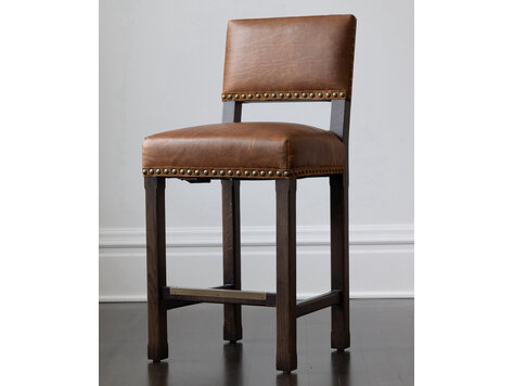 Traditional Leather Barstool - Lee