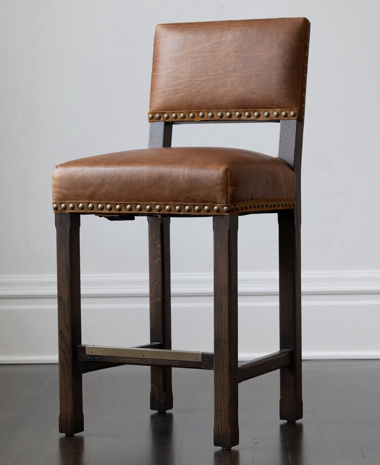 by Lee Industries Traditional Leather Barstool - Lee