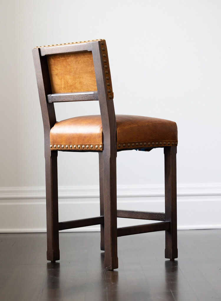 by Lee Industries Traditional Leather Barstool - Lee