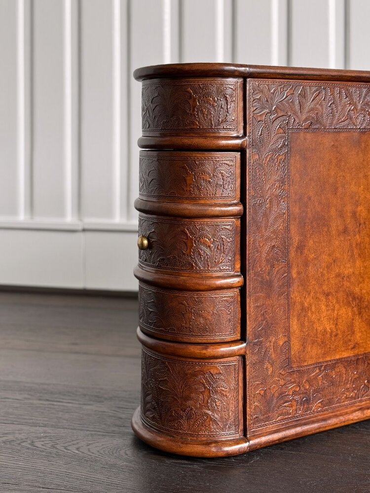 Barnes Leather Book Side Table - SRD