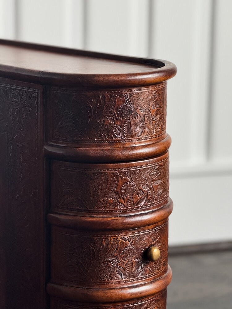 Barnes Leather Book Side Table - SRD