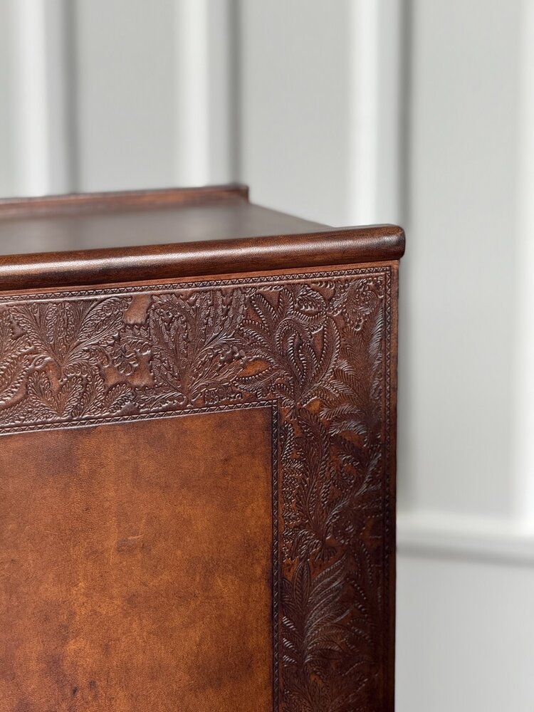 Barnes Leather Book Side Table - SRD