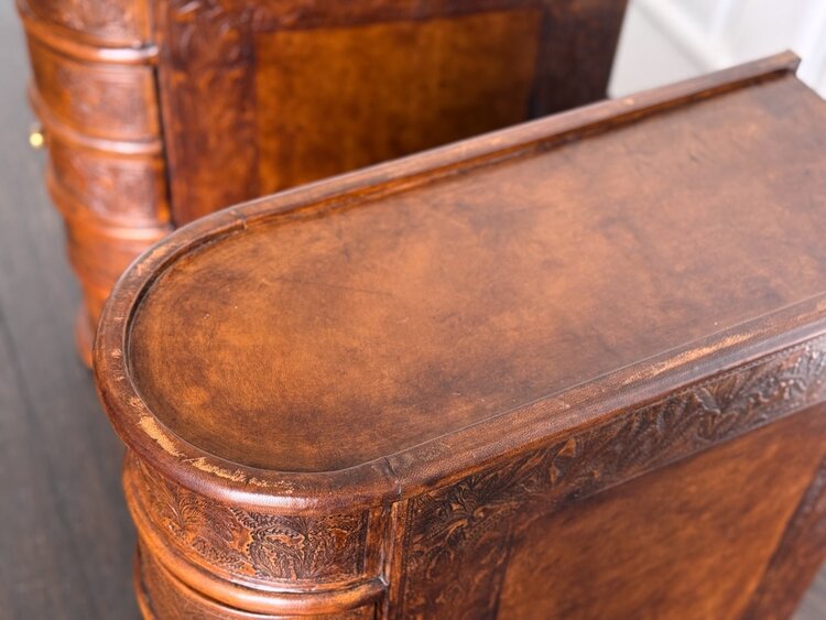 Barnes Leather Book Side Table - SRD