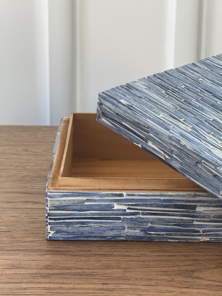 Blue Textured Bone Box: Large - AS