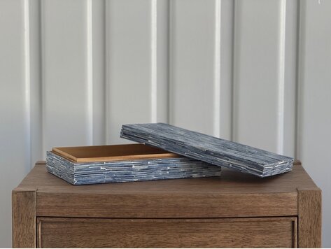 Blue Textured Bone Box: Large - AS