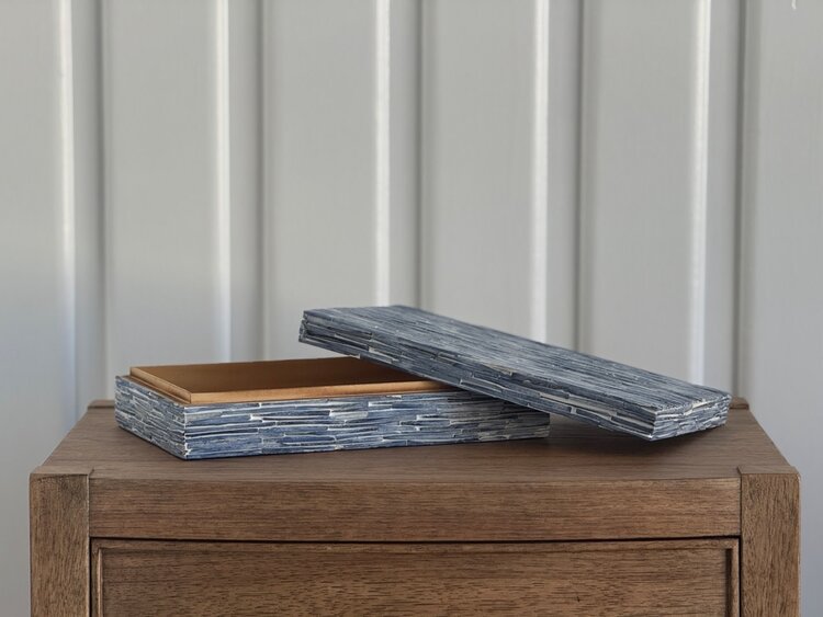 Blue Textured Bone Box: Large - AS