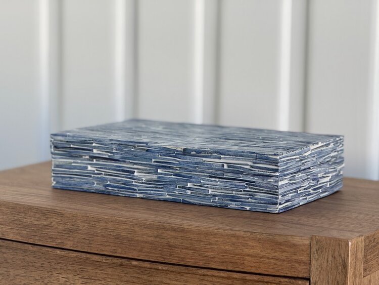 Blue Textured Bone Box: Medium - AS