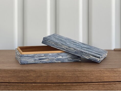 Blue Textured Bone Box: Medium - AS