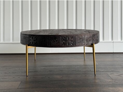 by Hooker Furniture Carved Round Cocktail Table