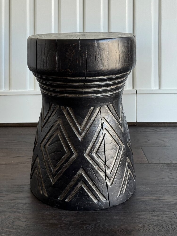 Carved Stump Side Table