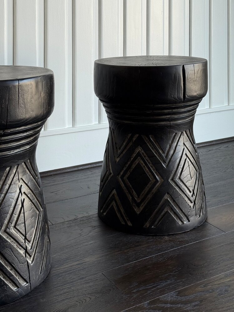 Carved Stump Side Table