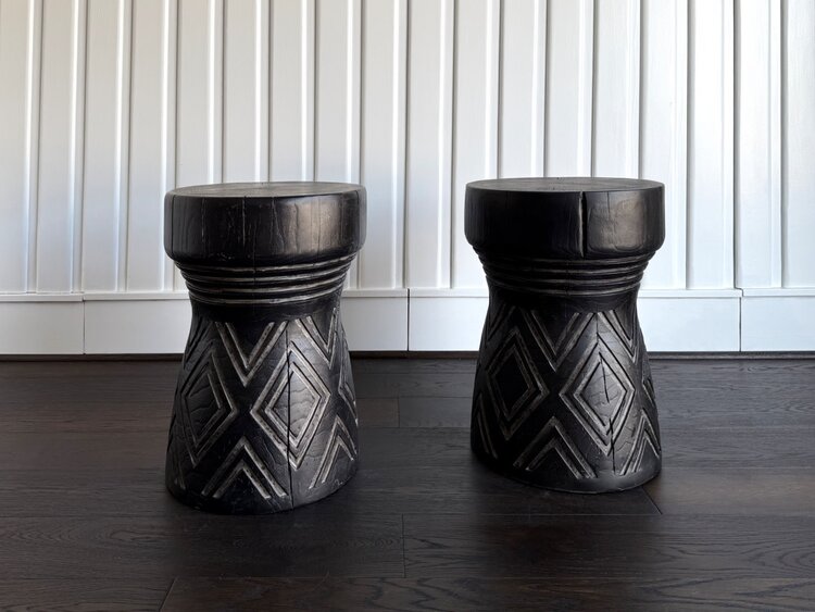 Carved Stump Side Table