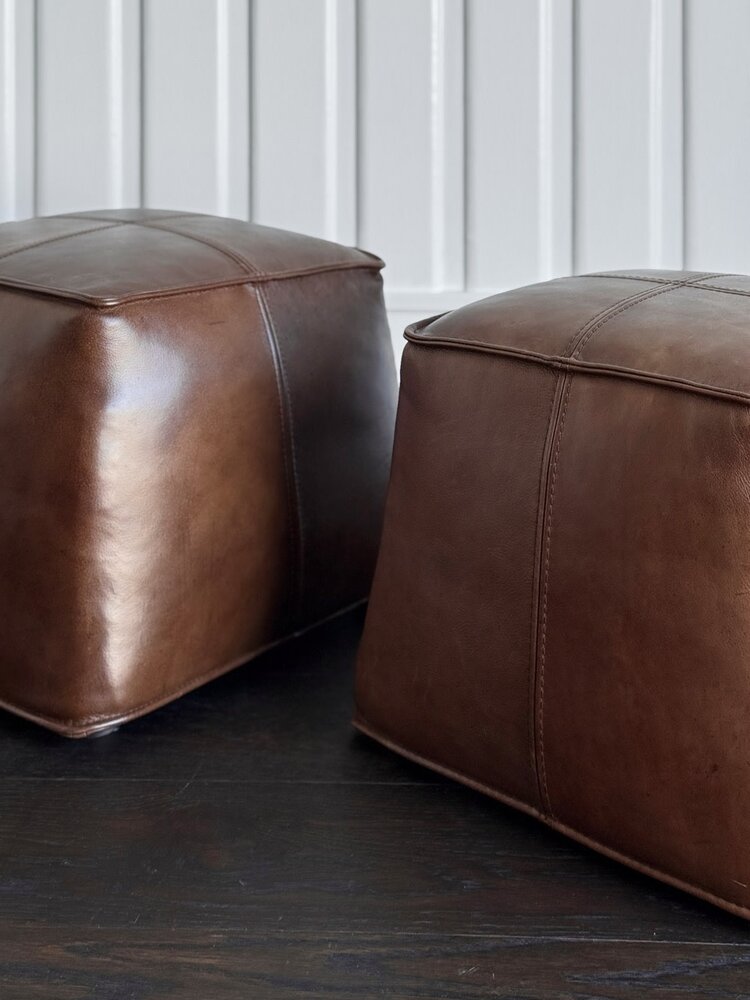 by Hooker Furniture Medium Leather Ottoman
