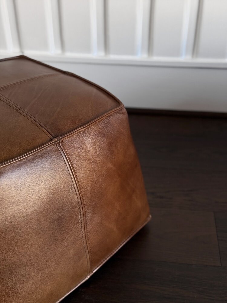 Medium Leather Ottoman